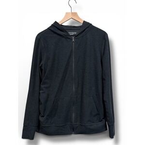 Beyond the Bump Beyond Yoga Maternity Spacedye Zip Hoodie Charcoal Grey Medium